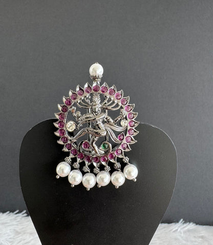 Black finish precious kemp Shri Natarajar hair jewel dj-52294