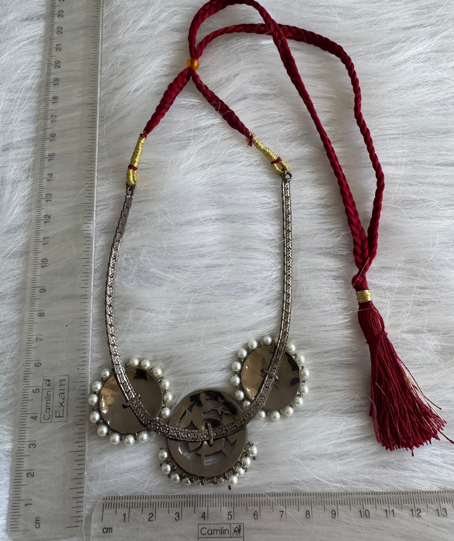 Black finish precious kemp peacock pearl necklace dj-51030