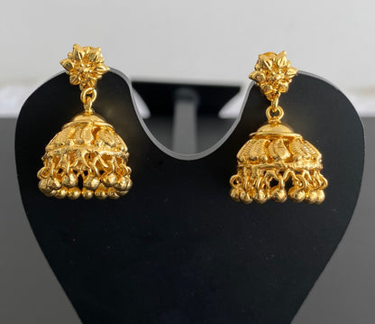 Gold tone mango flower jhumkka dj-53152