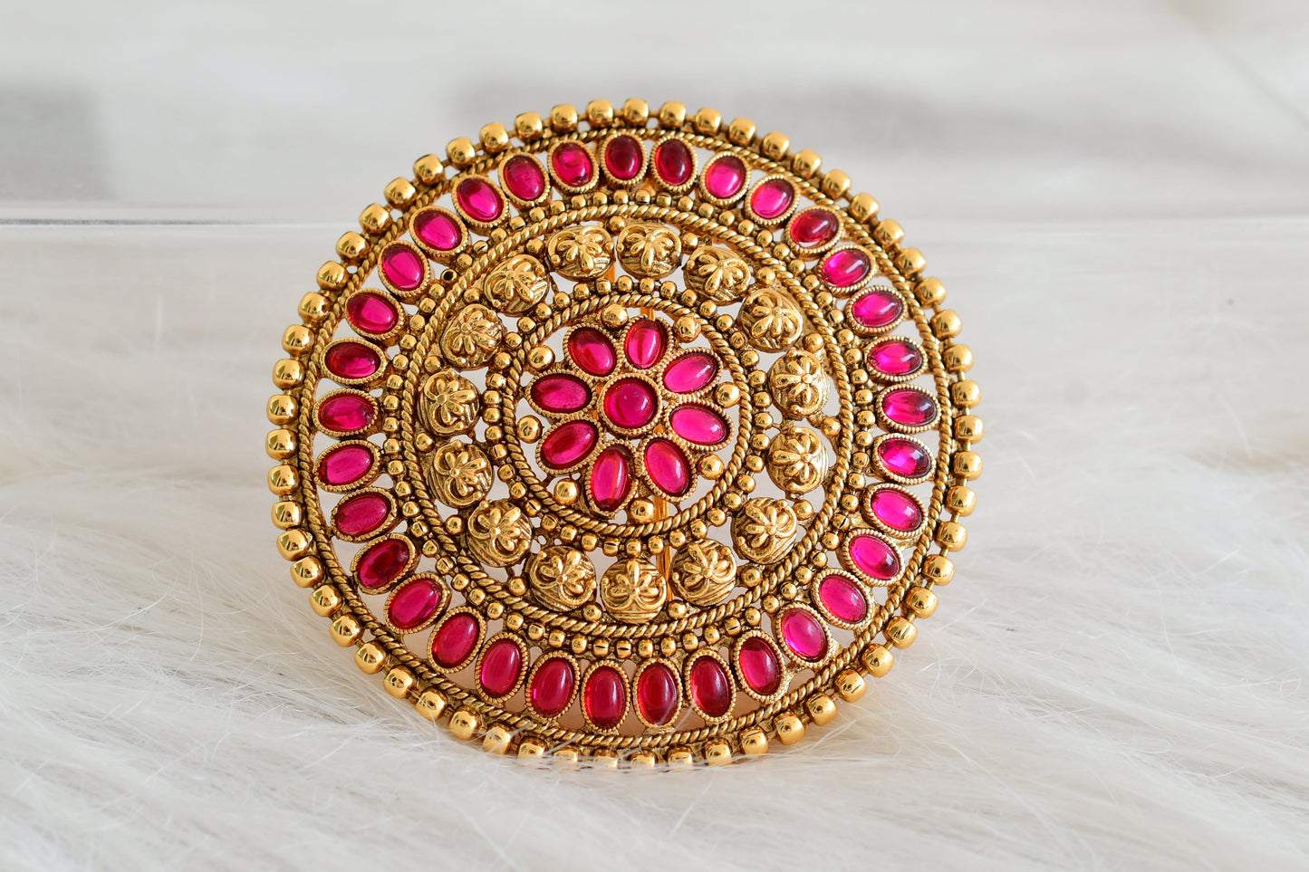 Antique gold tone kemp round hair jewel(rakodi)dj-53614