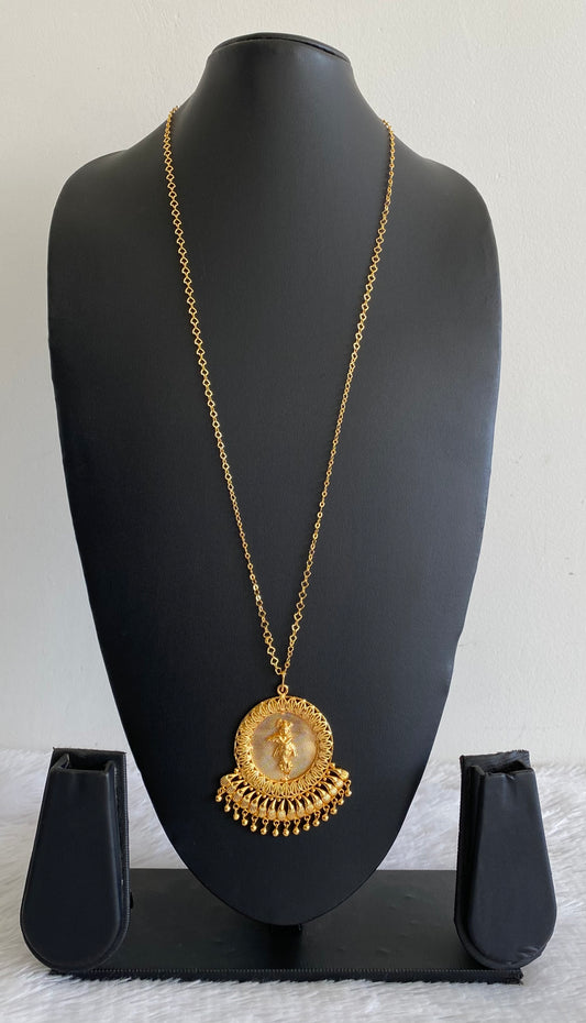 Gold tone Kerala style Krishna Pendant with chain dj-36492