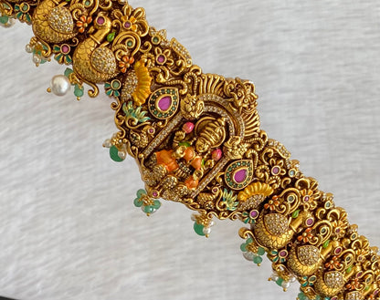 Matte finish meenakari lakshmi swan waist belt dj-53522