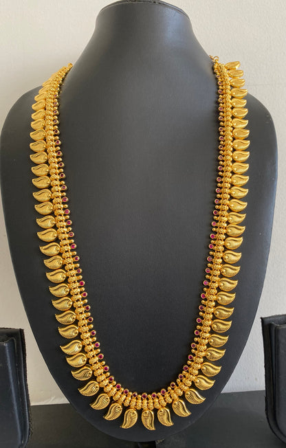 Gold tone pink stone mango haar dj-53169