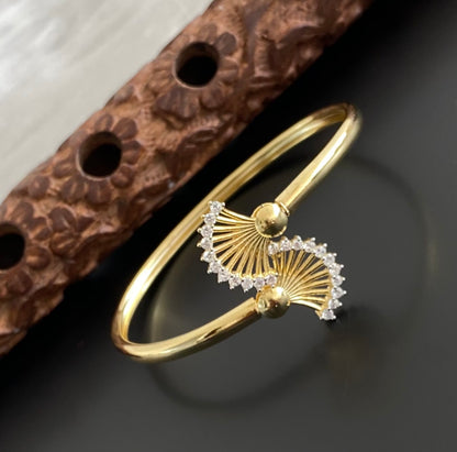 Two tone white stone adjustable kada/bangle Dj-53969