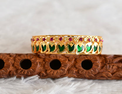 Gold tone Kerala style green mango bangle(2.6) dj-24933