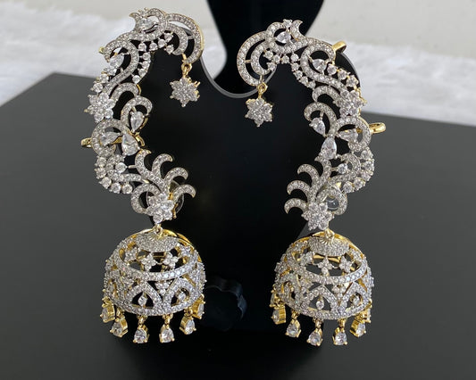 Two tone flower khanpool jhumkka dj-53578