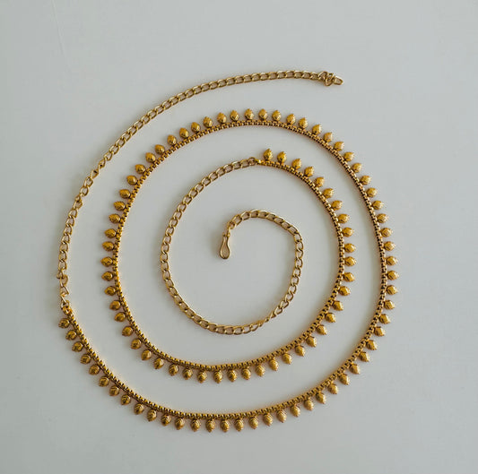 Antique gold tone flower hip/waist chain dj-51385