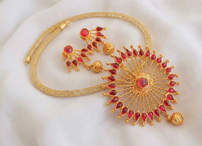 Antique Kemp Sun flower Necklace Set-dj17247