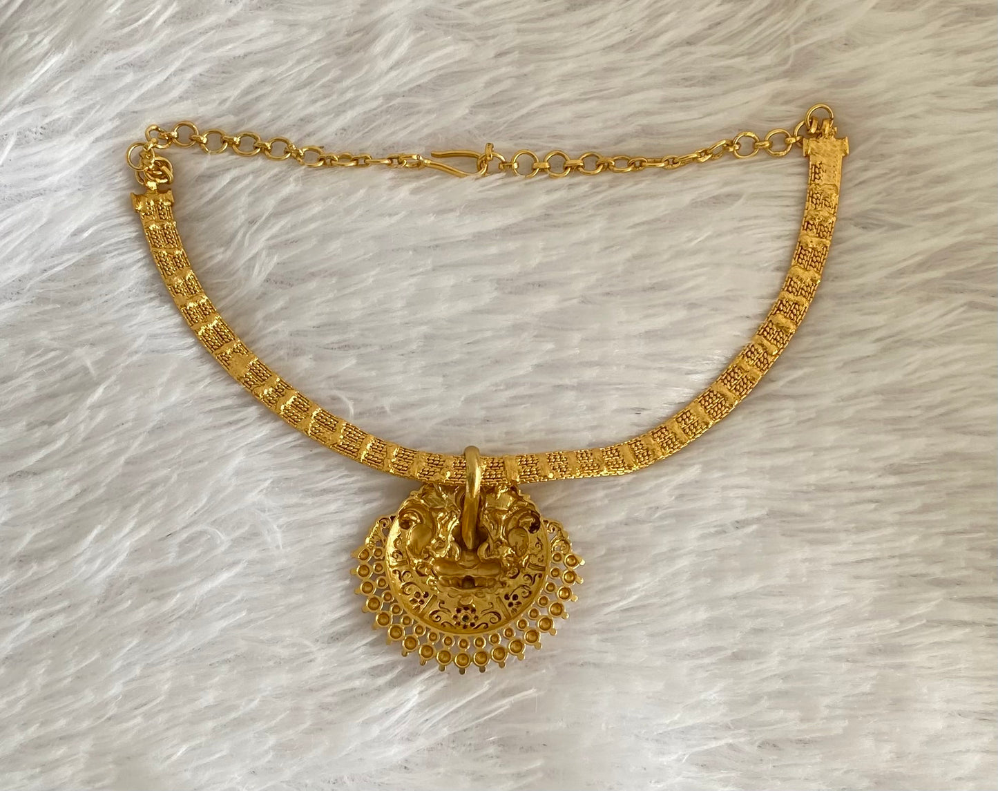 Antique gold tone lakshmi choker/necklace dj-54415