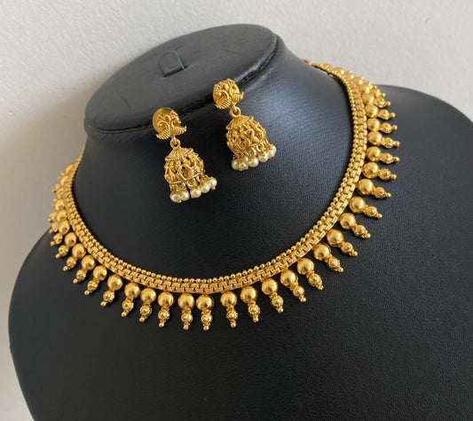 Gold tone necklace set dj-54083