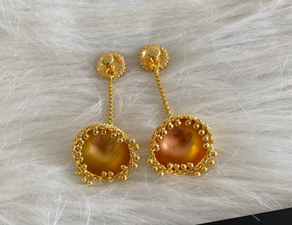 Gold tone kerala style lakshmi coin long jhumkka dj-54665