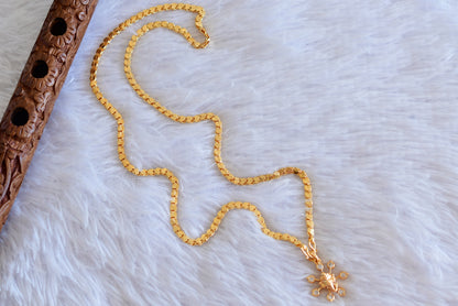 Gold tone 24 inches chain with AD Ganesha pendant dj-52250