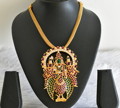 Matte finish kemp-green big Karthikeya pendant necklace dj-51813