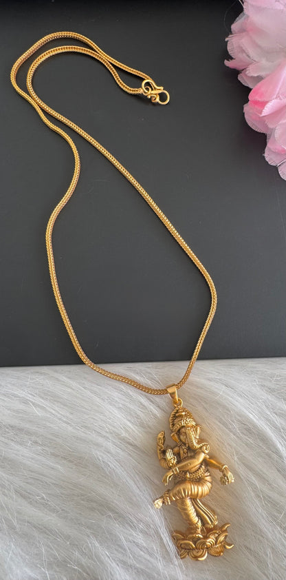 Matte finish 18 inches chain with Ganesha pendant dj-51231