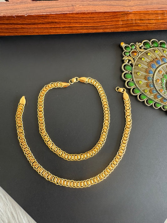 Gold tone 10.5 inches anklets dj-51302