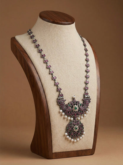 Black finish AD precious kemp pearl peacock haar Dj-52537