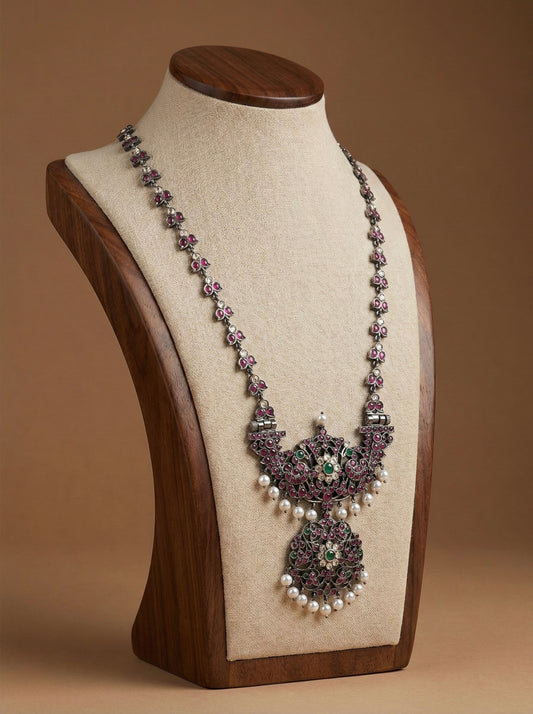 Black finish AD precious kemp pearl peacock haar Dj-52537