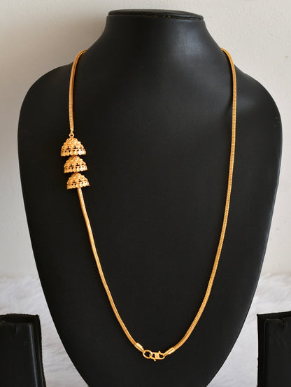Gold tone 24 inches jhumkka style mugappu chain Dj-53312