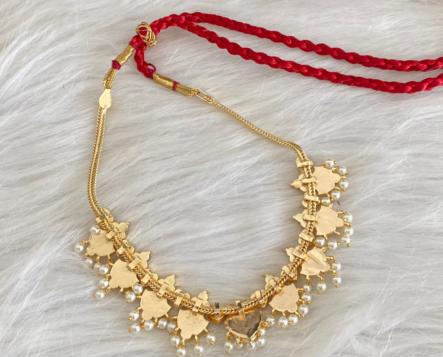 Gold tone precious kemp-white pearl necklace dj-53928