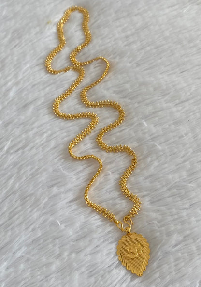 Gold tone 24 inches chain with om pendant dj-54379