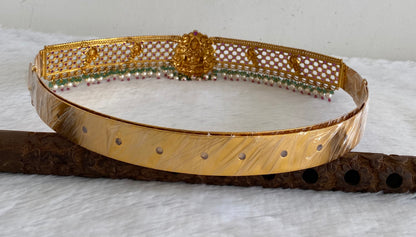 Matte finish meenakari lakshmi peacock waist belt dj-53518