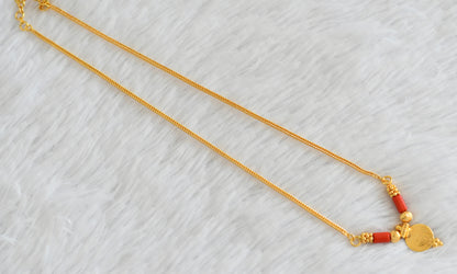 Gold tone coral lakshmi necklace dj-53083