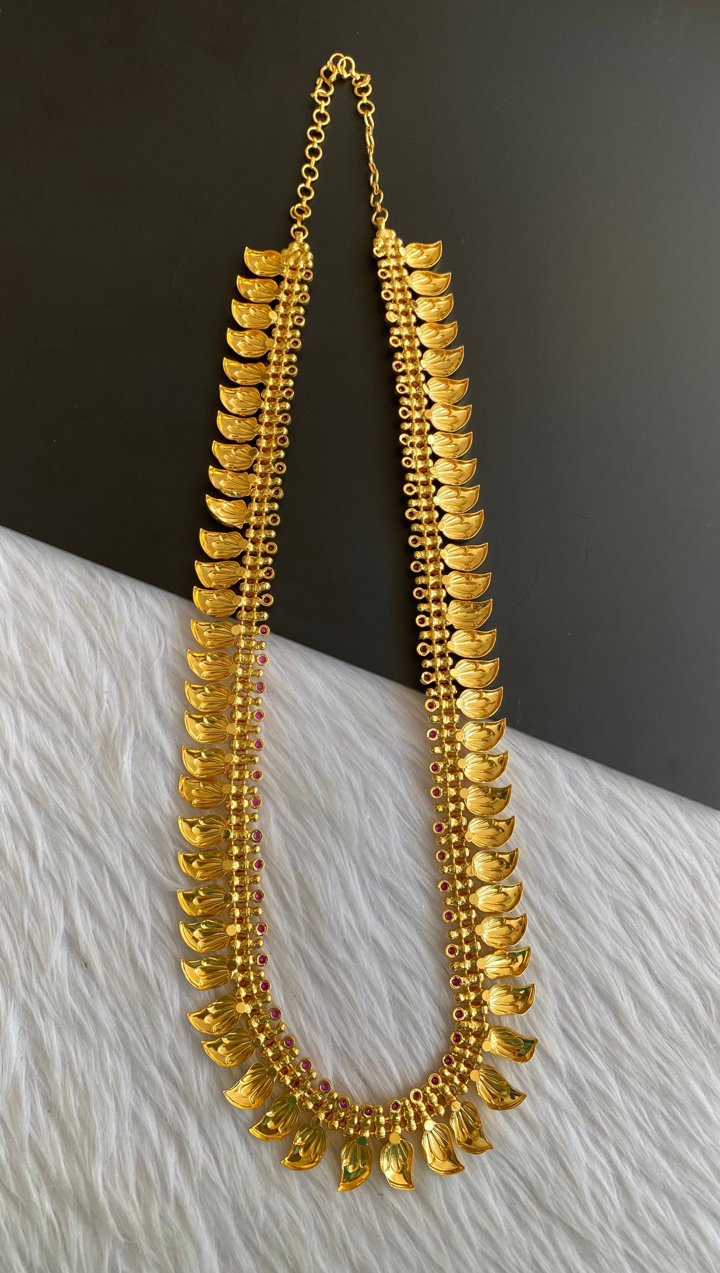 Gold tone pink stone mango haar dj-53170