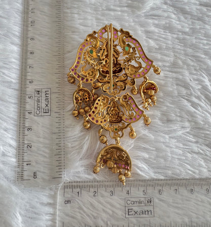 Matte finish kemp-green pearl Lakshmi hair jewel dj-52028