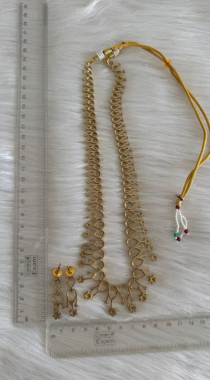 Antique gold tone pink-green Nakshatra haar set dj-52440