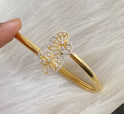 Two tone white stone adjustable kada/bangle Dj-53967