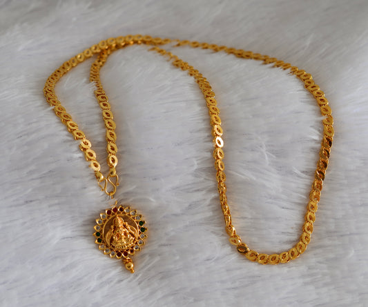 Gold tone 24 inches chain with lakshmi pendant dj-52680