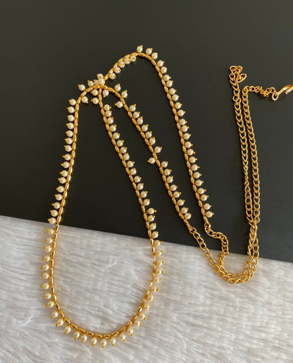 Antique gold tone pearl hip/waist chain dj-53211