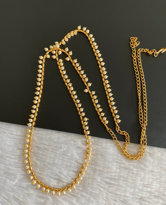 Antique gold tone pearl hip/waist chain dj-53211