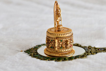Antique gold tone Shri Ram kumkum box dj-52325