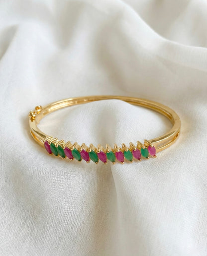 Gold tone AD ruby-emerald bracelet DJ17906