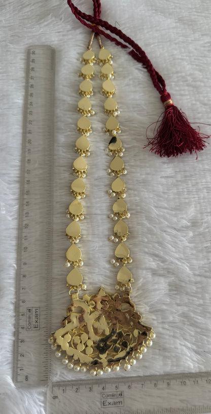 Gold tone precious kemp pearl peacock haar Dj-52304