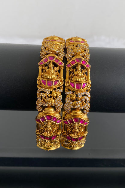 Matte finish Cz Jadau lakshmi bridal set with  dj-52898