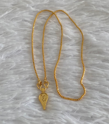 Gold tone 18 inches chain with cz om elakka pendant dj-54392