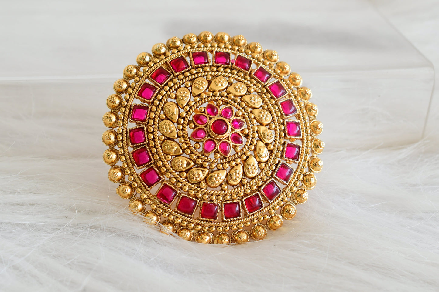 Antique gold tone kemp round hair jewel (rakodi) dj-53634