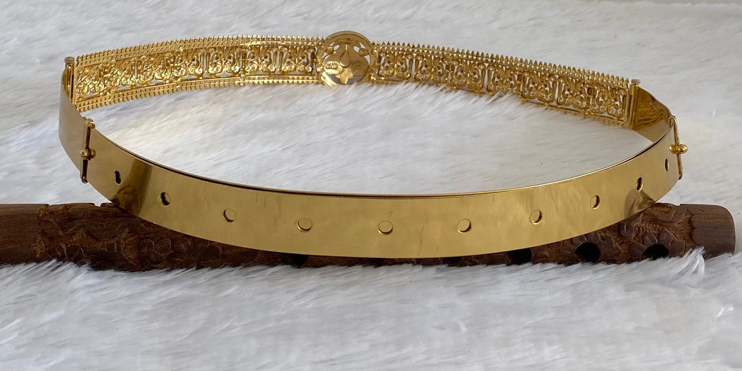Matte finish pink-green kundan jadau  peacock waist belt dj-53472