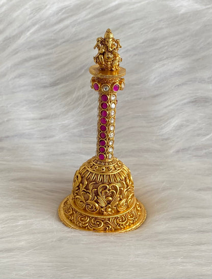 Matte finish jadau ganesha bell dj-54228