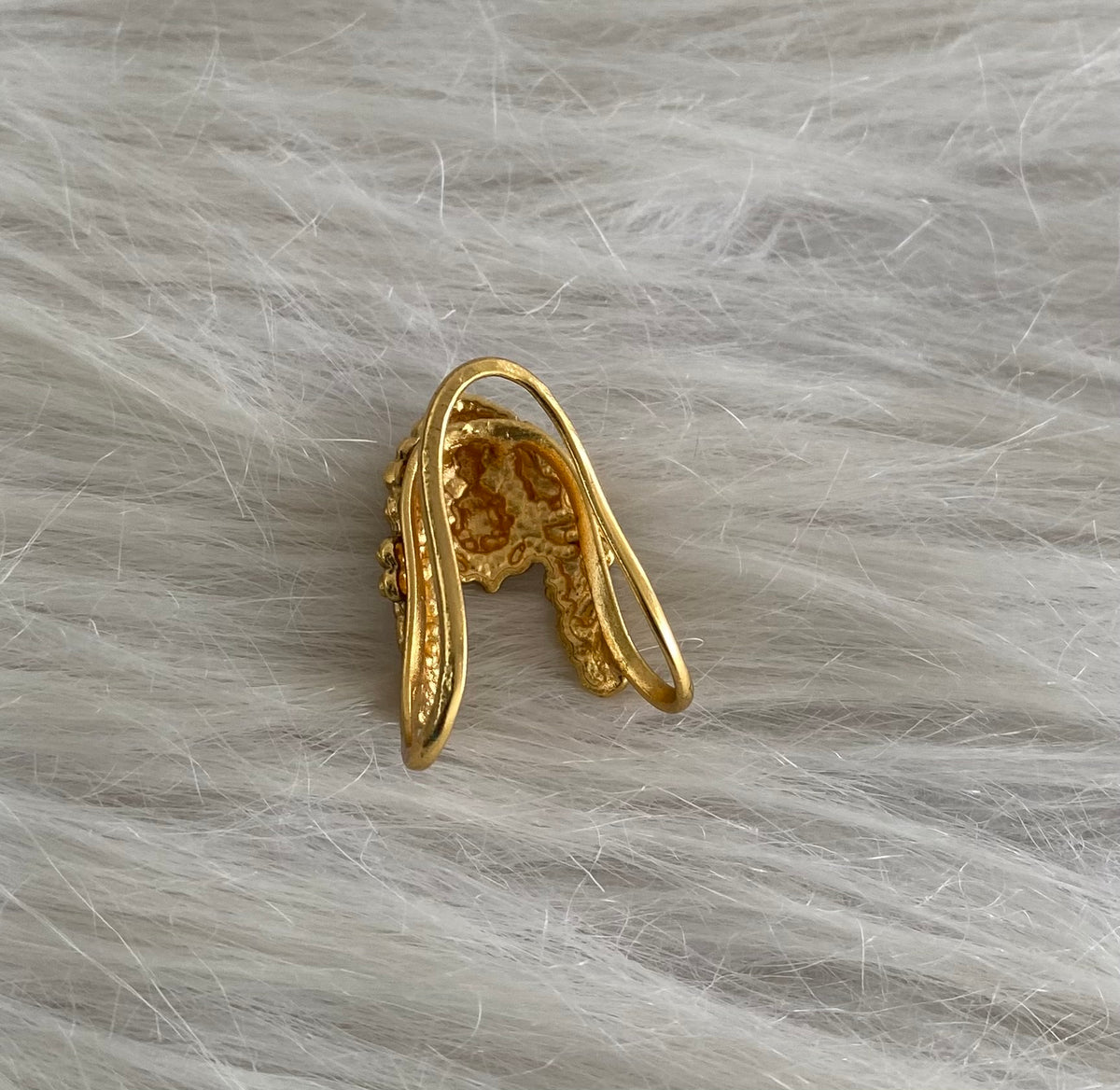 Matte finish gaja lakshmi vanki style finger ring dj-55031