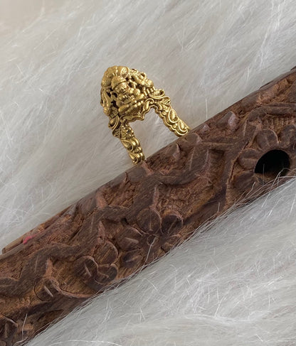 Matte finish gaja lakshmi vanki style finger ring dj-55031