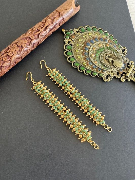 Matte finish green cluster ear side chain dj-52046