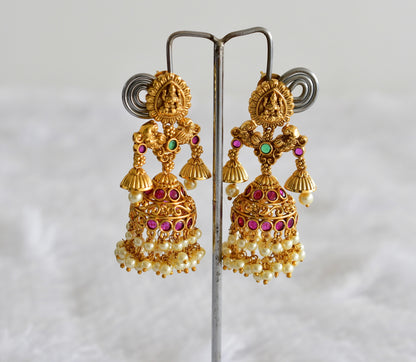 Matte finish kemp-green pearl peacock Lakshmi jhumkka dj-51874