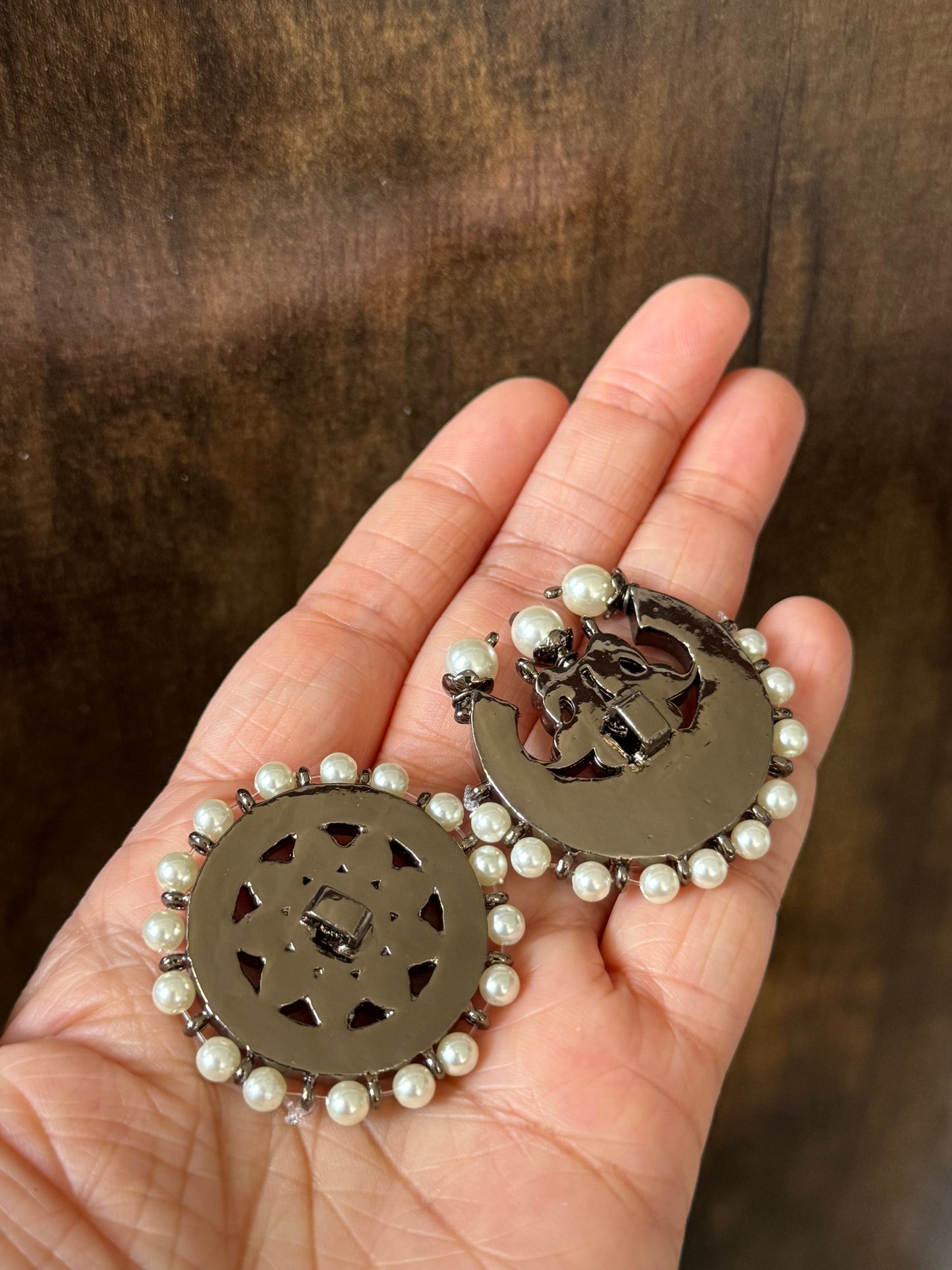 Black finish precious kemp sun-moon hair accessory DJ51022