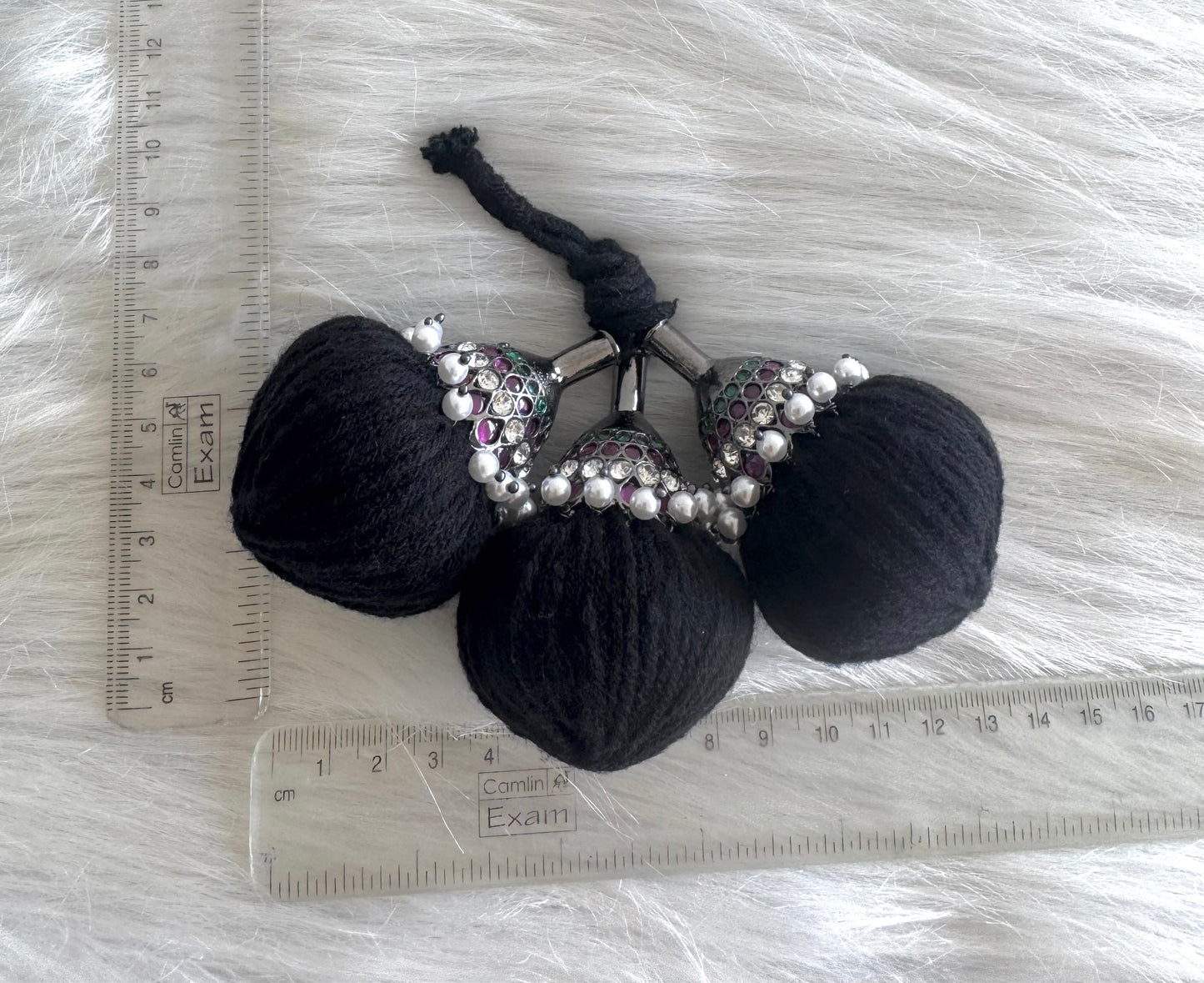 Black finish AD precious kemp-green pearl kuppulu/kunjalam dj-51181