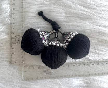 Black finish AD precious kemp-green pearl kuppulu/kunjalam dj-51181