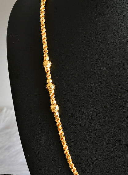 Gold tone 24 inches rope ball mugappu chain dj-51901