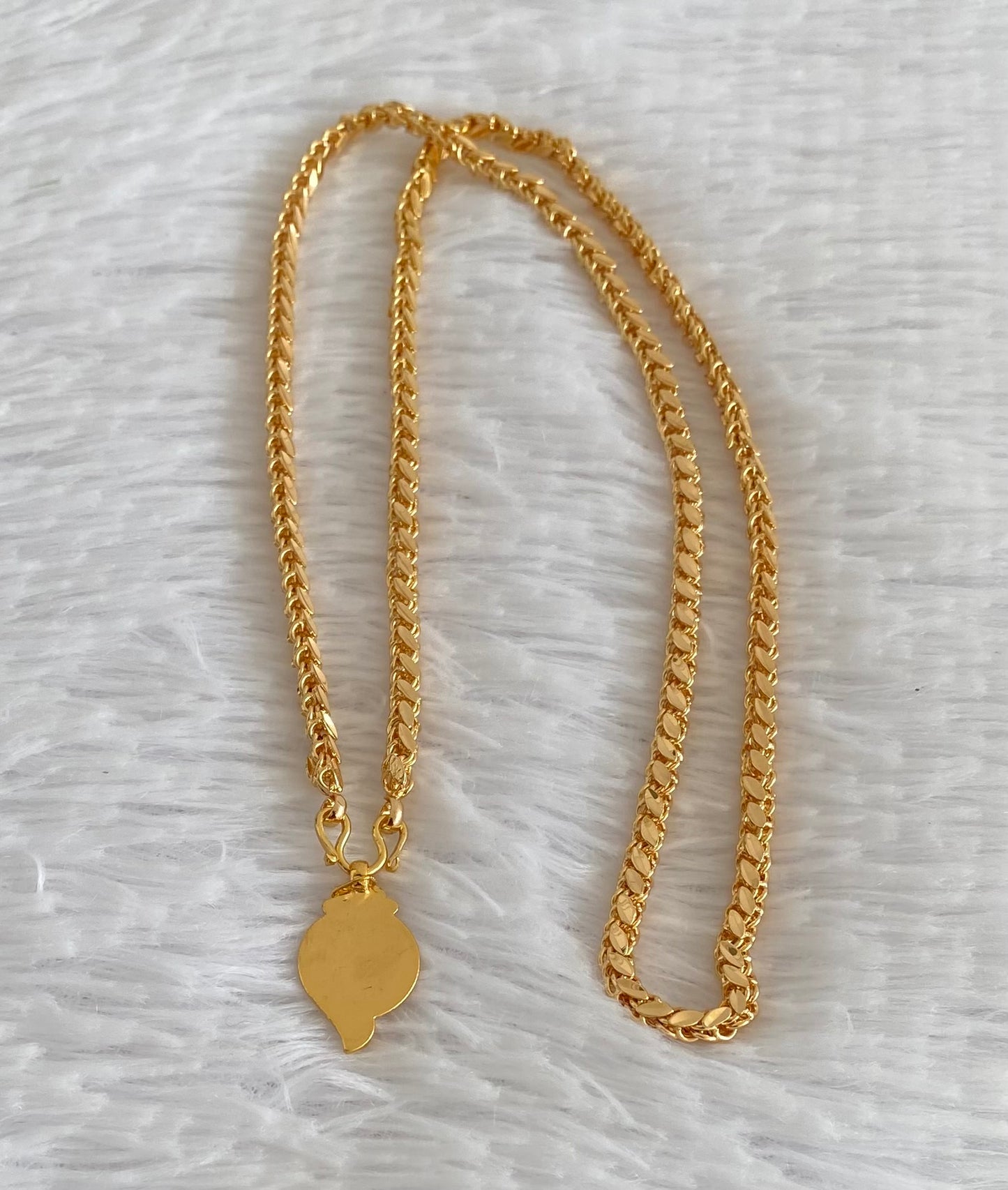Gold tone 24 inches chain with om pendant dj-54378